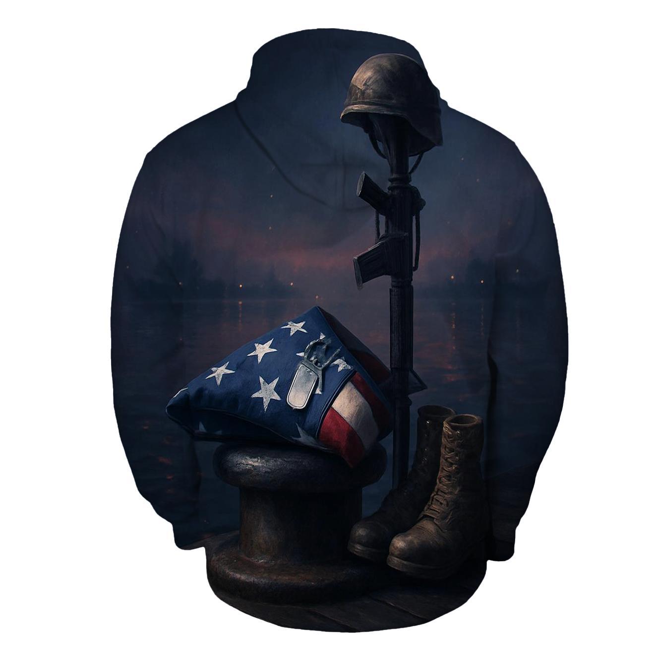 Memorial Harbor Folded Flag Vigil premium hoodies