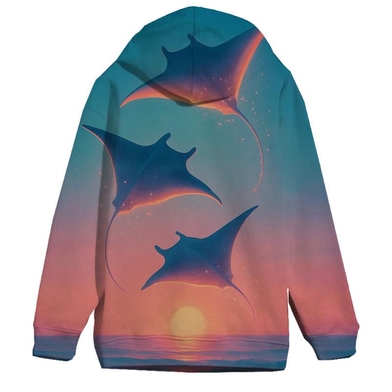Manta Rays Of The Afterglow Sea zip-up hoodies