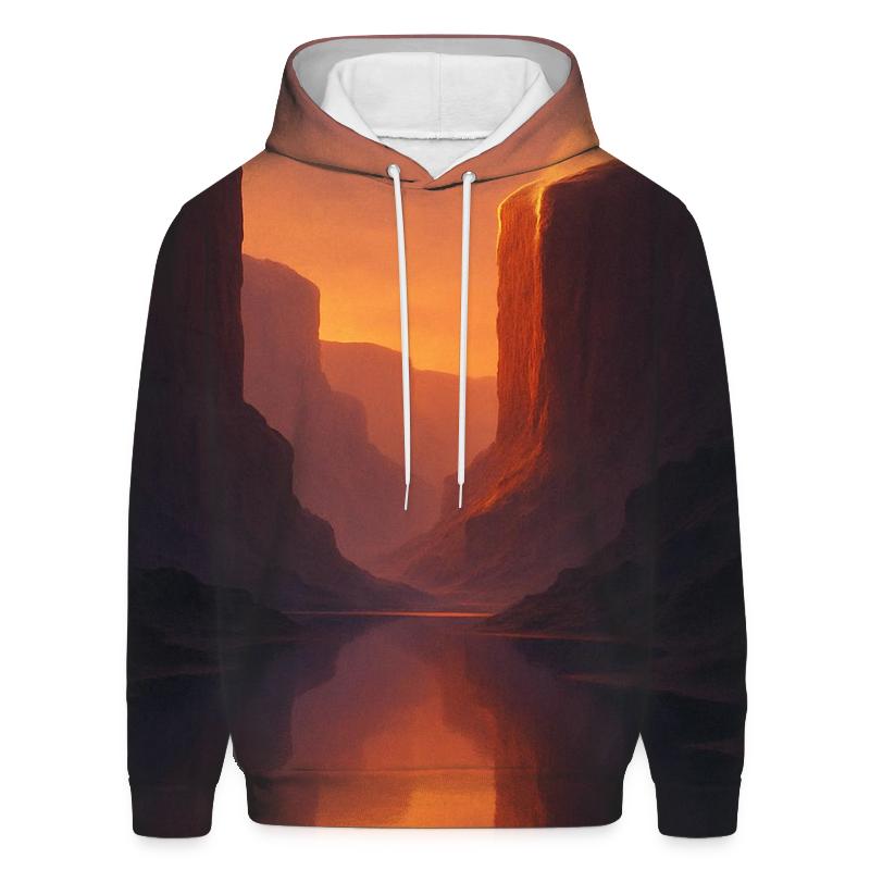 Canyon Mirror At Golden Dusk lightweight hoodies