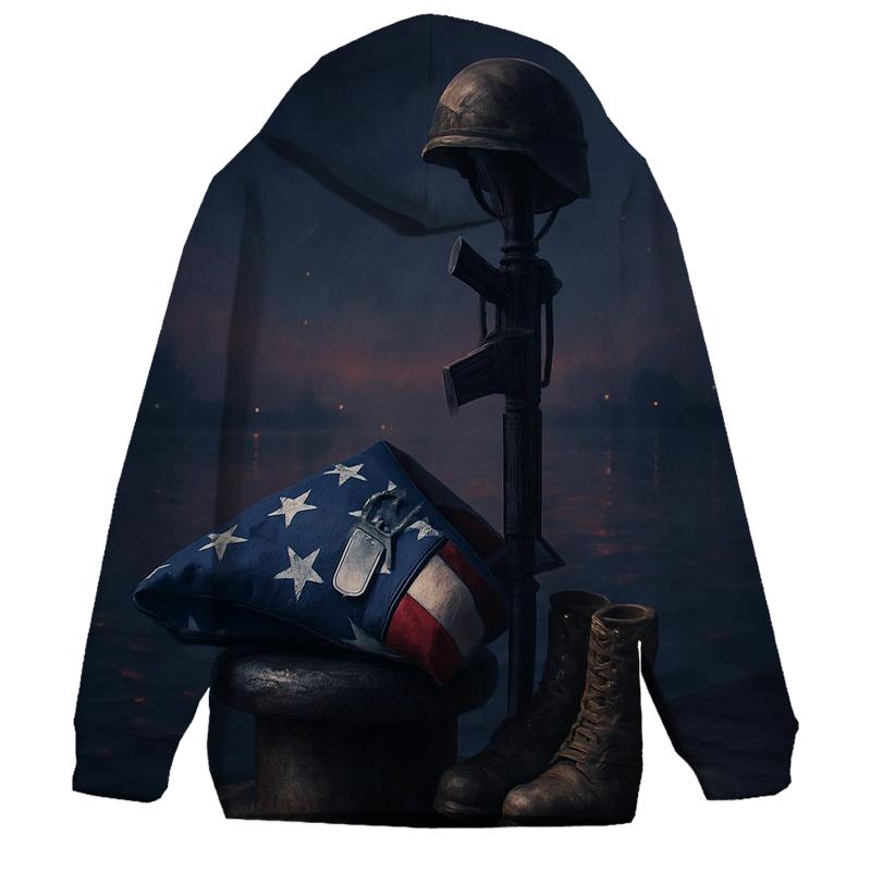 Memorial Harbor Folded Flag Vigil hoodie trends