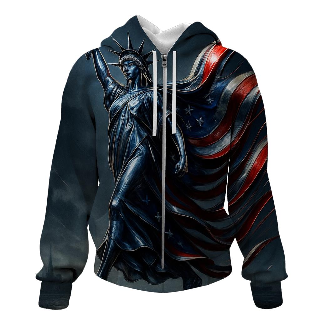 Chrome Liberty Surge Flag graphic hoodies