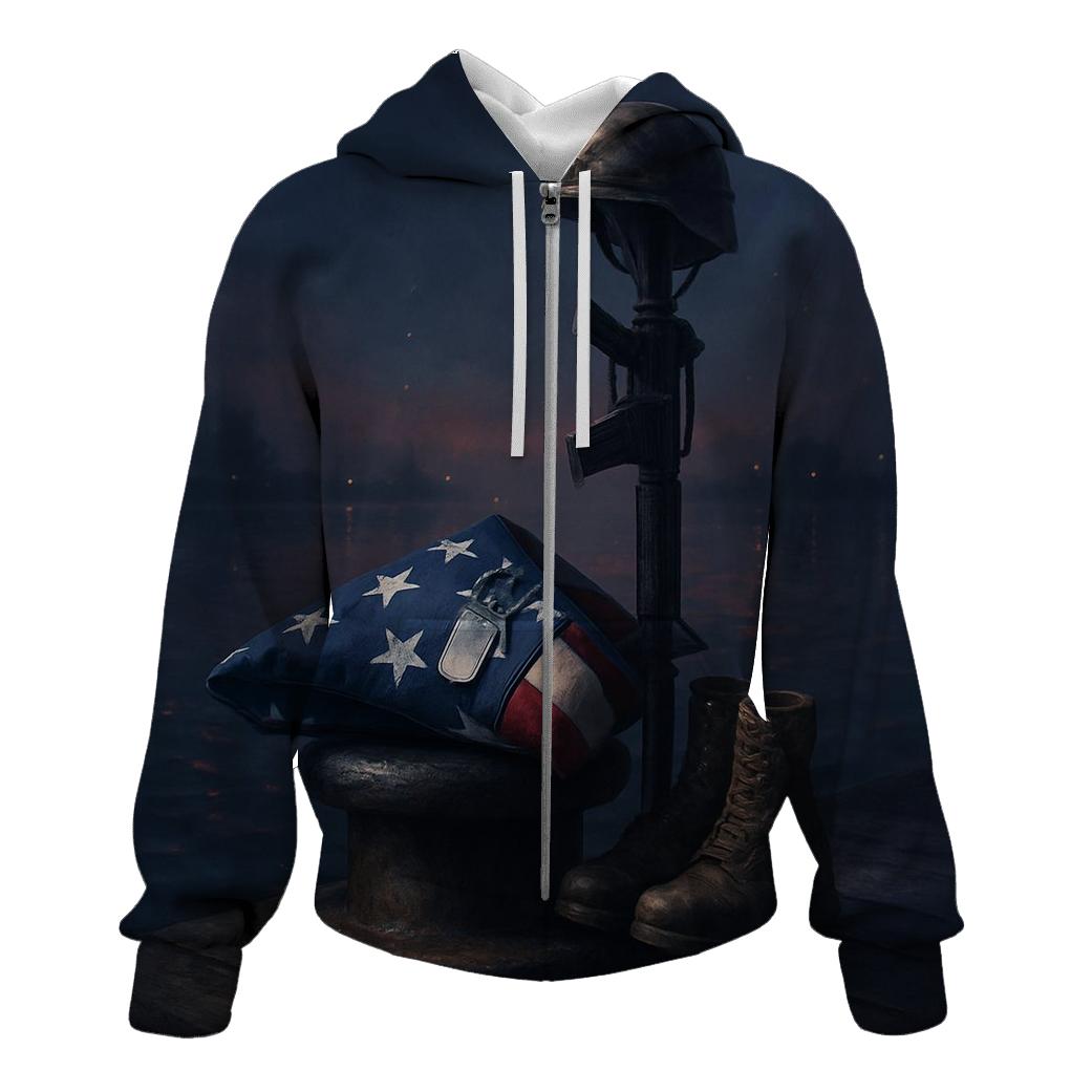 Memorial Harbor Folded Flag Vigil custom hoodies