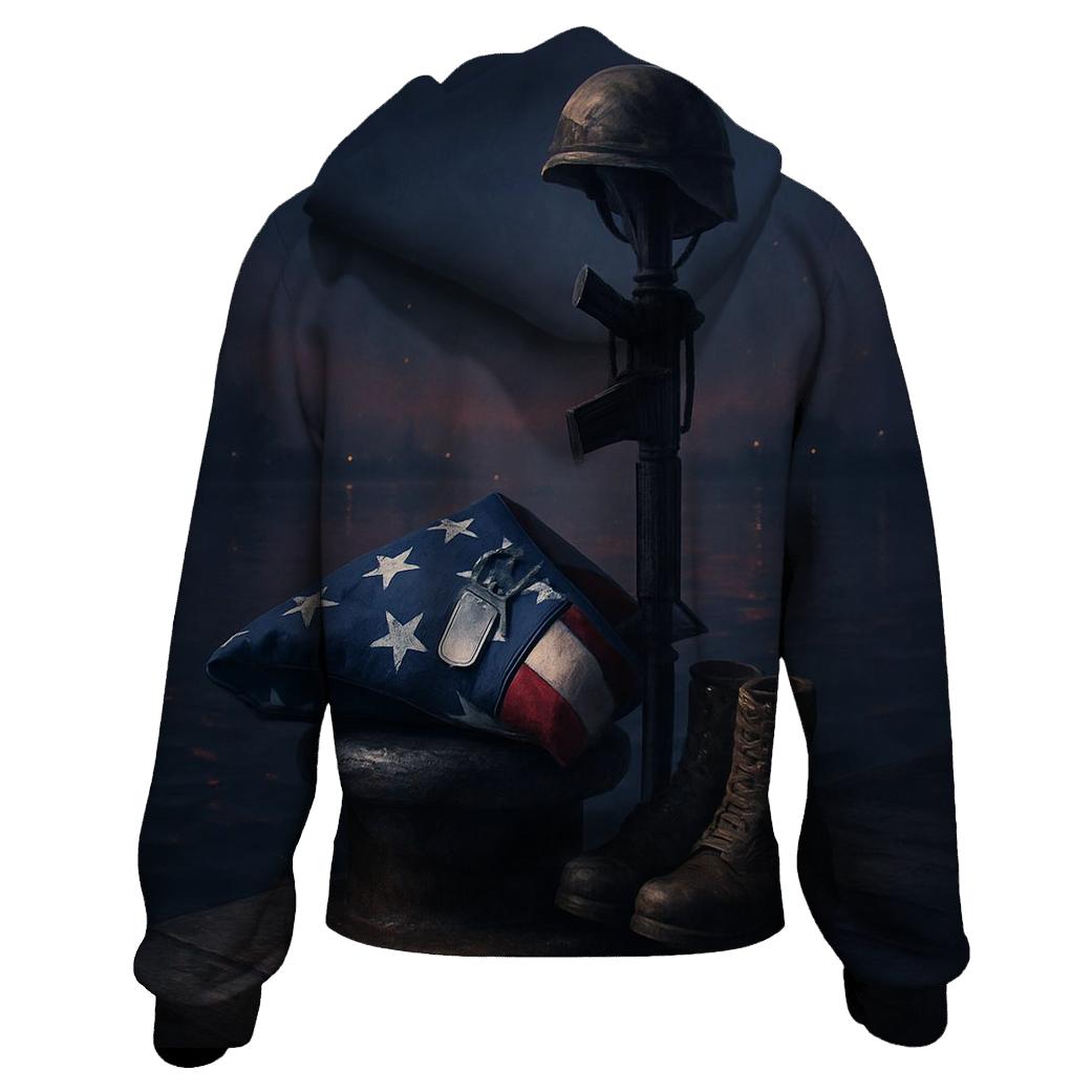 Memorial Harbor Folded Flag Vigil custom hoodies