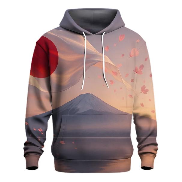 Aurora Over Mount Fuji Flag Dream premium hoodies