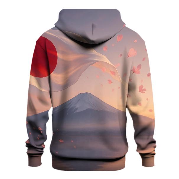 Aurora Over Mount Fuji Flag Dream premium hoodies