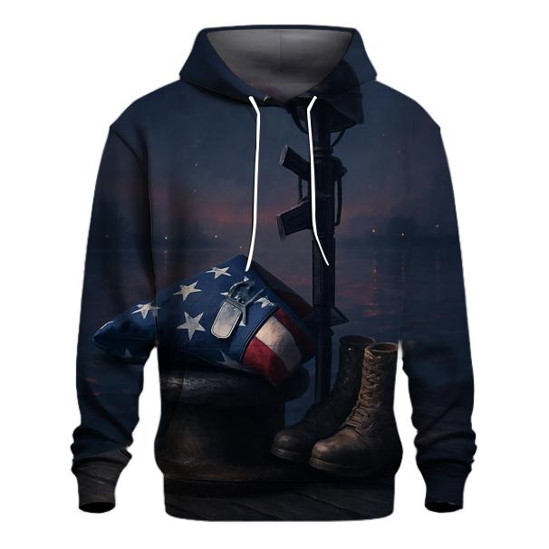 Memorial Harbor Folded Flag Vigil zip-up hoodies