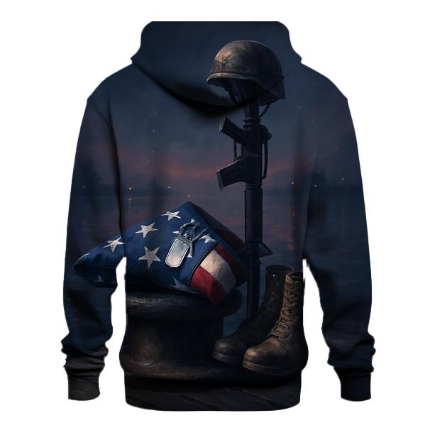 Memorial Harbor Folded Flag Vigil zip-up hoodies