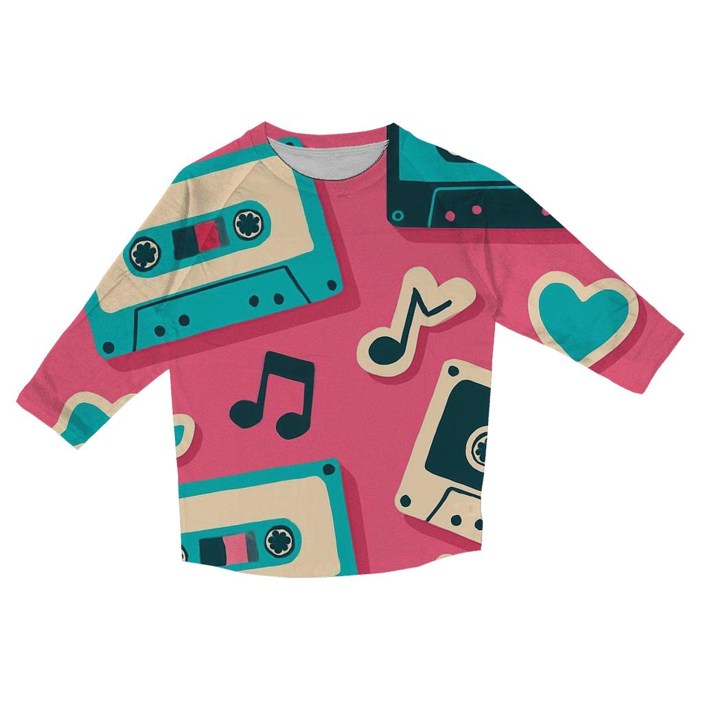 Mixtape Sticker Collage personalized 3/4 sleeve tees