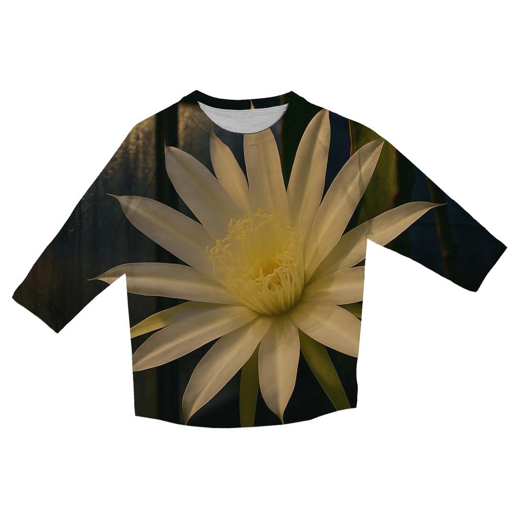 Night Blooming Cereus Under Greenhouse Condensation custom 3/4 sleeve shirts