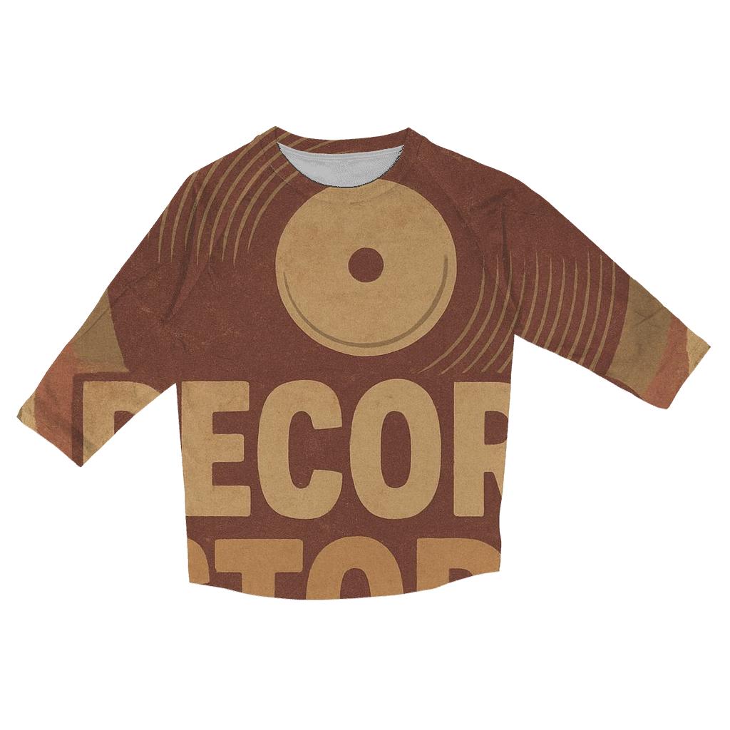 Weathered Vinyl Record Shop Window Poster fashion 3/4 sleeve shirts