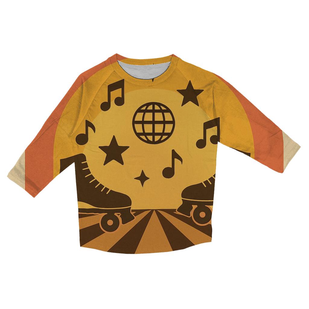 Sunset Roller Rink Rhythm fashion 3/4 sleeve shirts