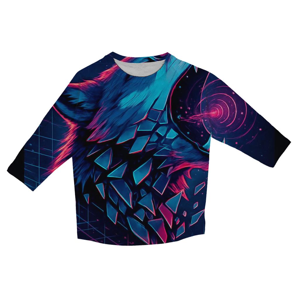 Neon Circuit Howl Wolf cotton quarter sleeve shirts