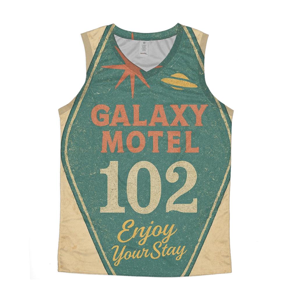 Faded Space Age Motel Key Tag designer workout tanks
