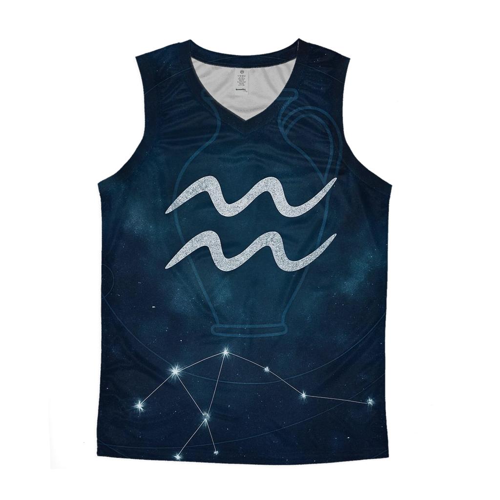 Aquarius Nebula Water Bearer Sigil cotton sleeveless tops