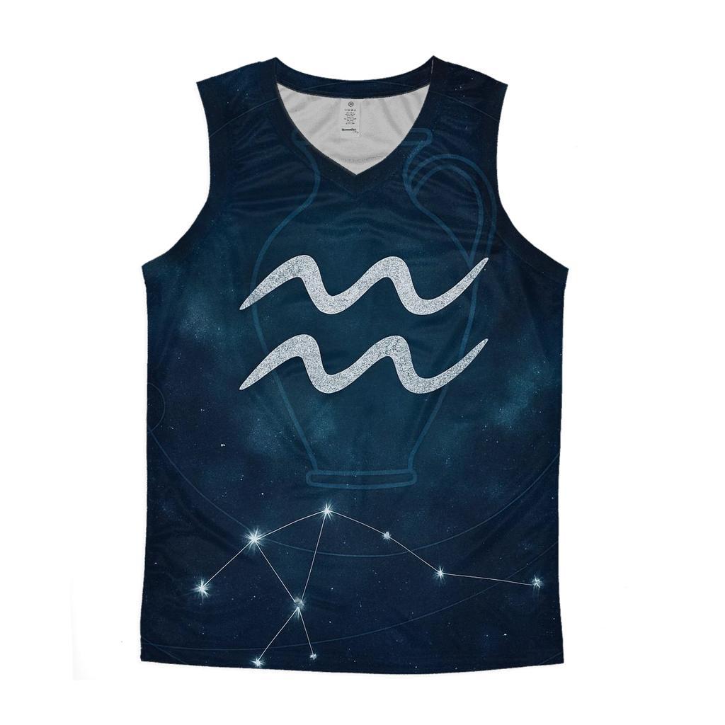 Aquarius Nebula Water Bearer Sigil cotton sleeveless tops