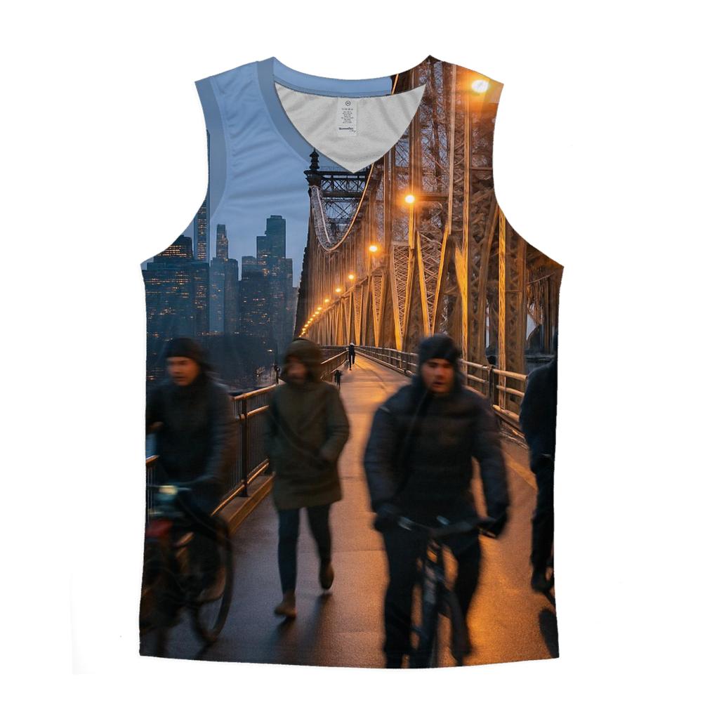 Dawn Commute Over The Queensboro Bridge custom tank tops