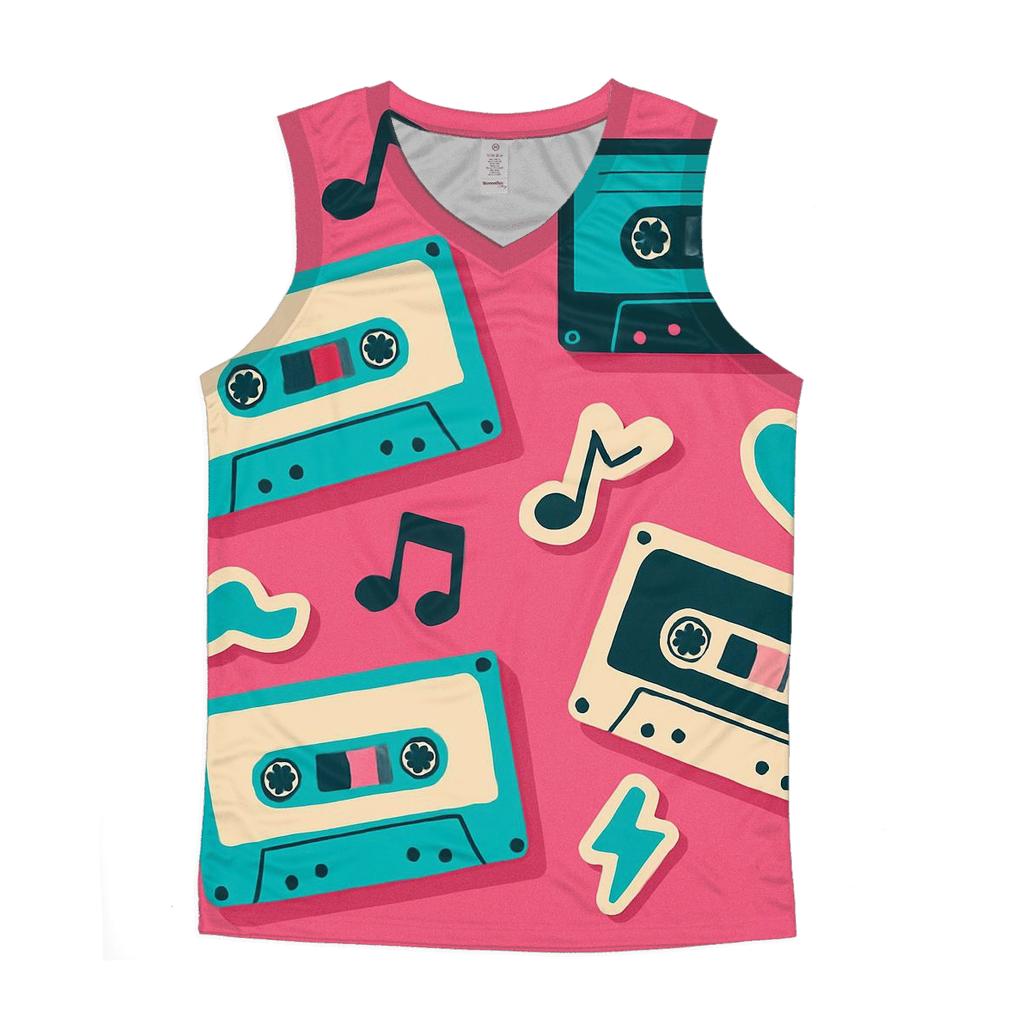 Mixtape Sticker Collage graphic print tank tops
