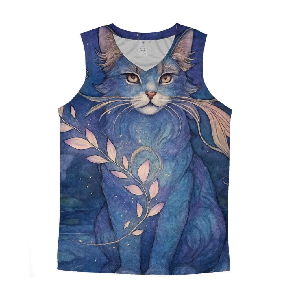 Moonlit Koi Garden Guardian Cat sports performance tank tops