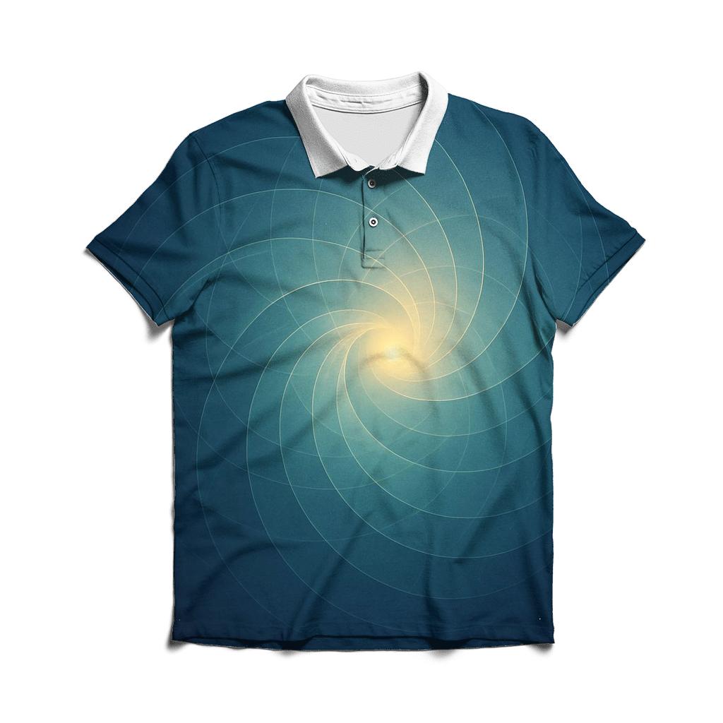 Luminous Breath Geometry branded logo polo shirts