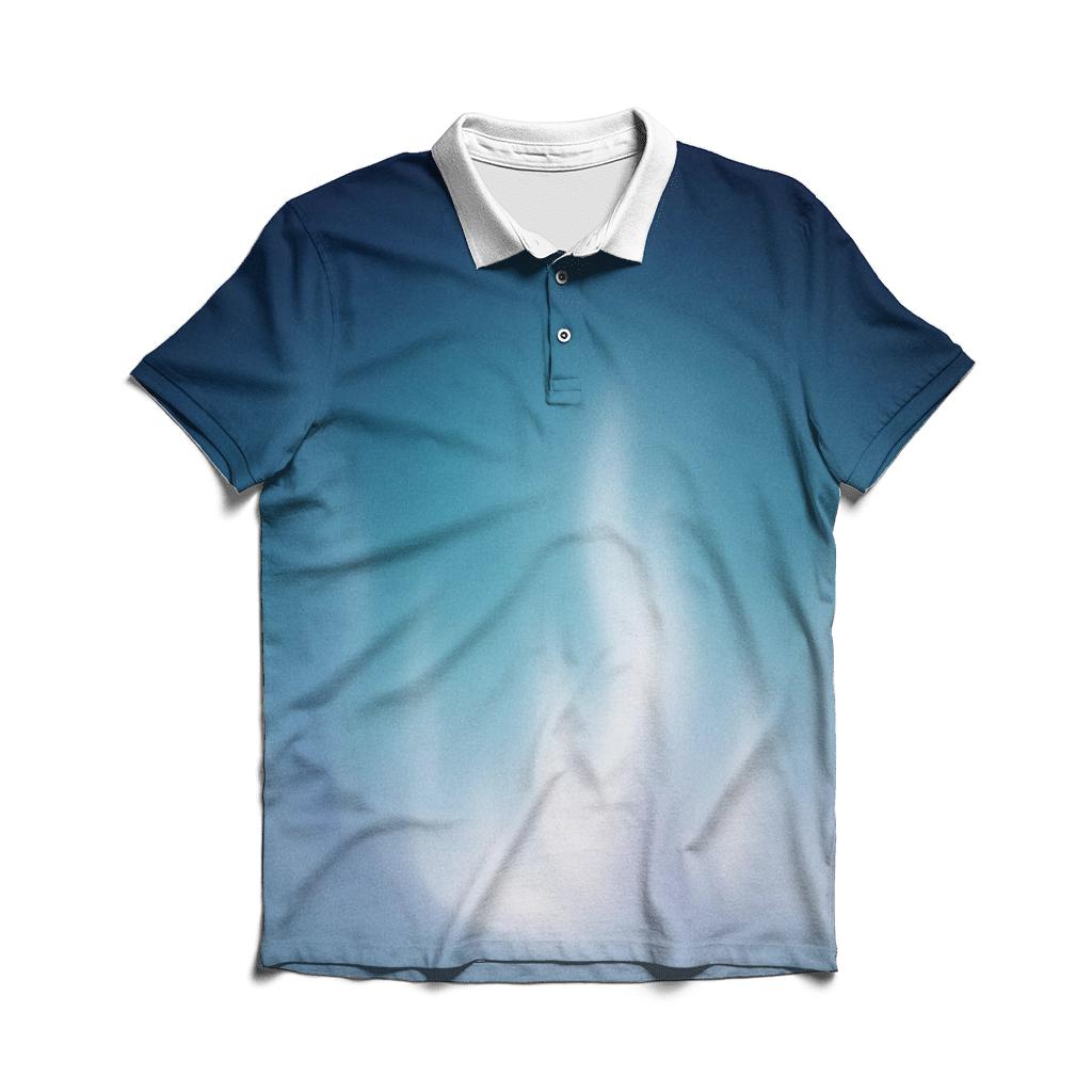 Cryovolcano Aurora Fade premium cotton polo shirts