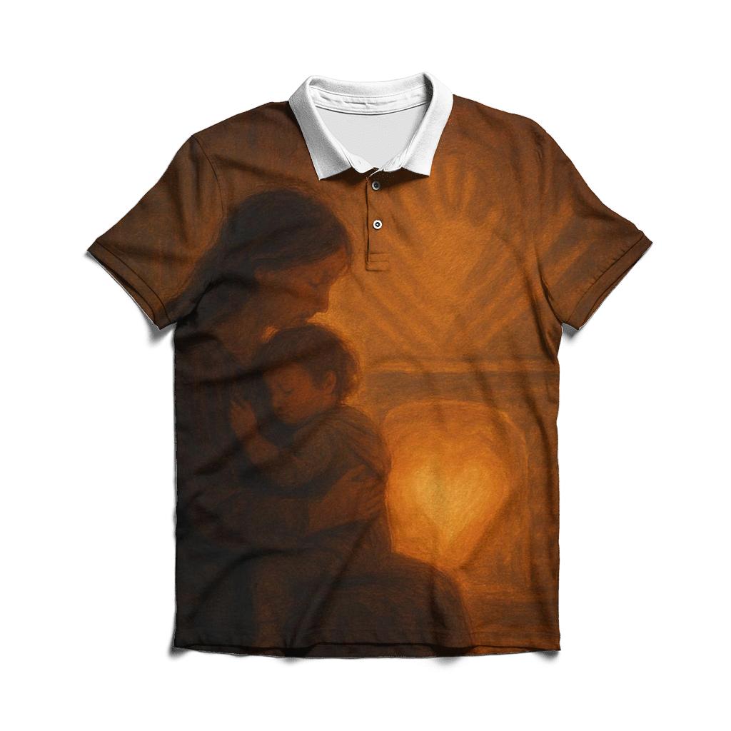 The Warmth That Remains A Mother As The Inner Hearth embroidered polo tops