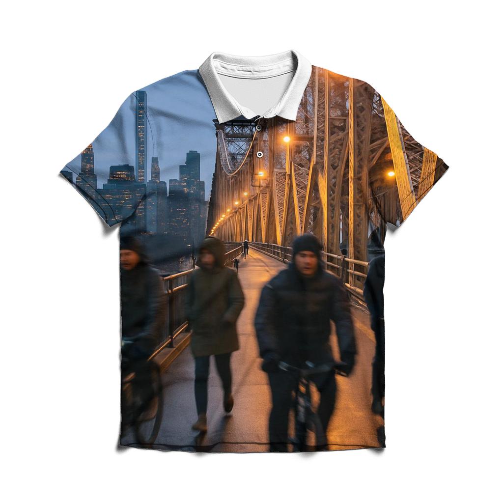 Dawn Commute Over The Queensboro Bridge classic pique polos