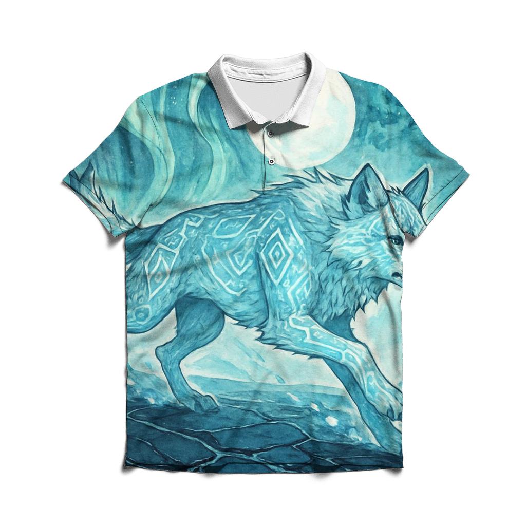 Aurora Runic Sentinel Wolf classic pique polos