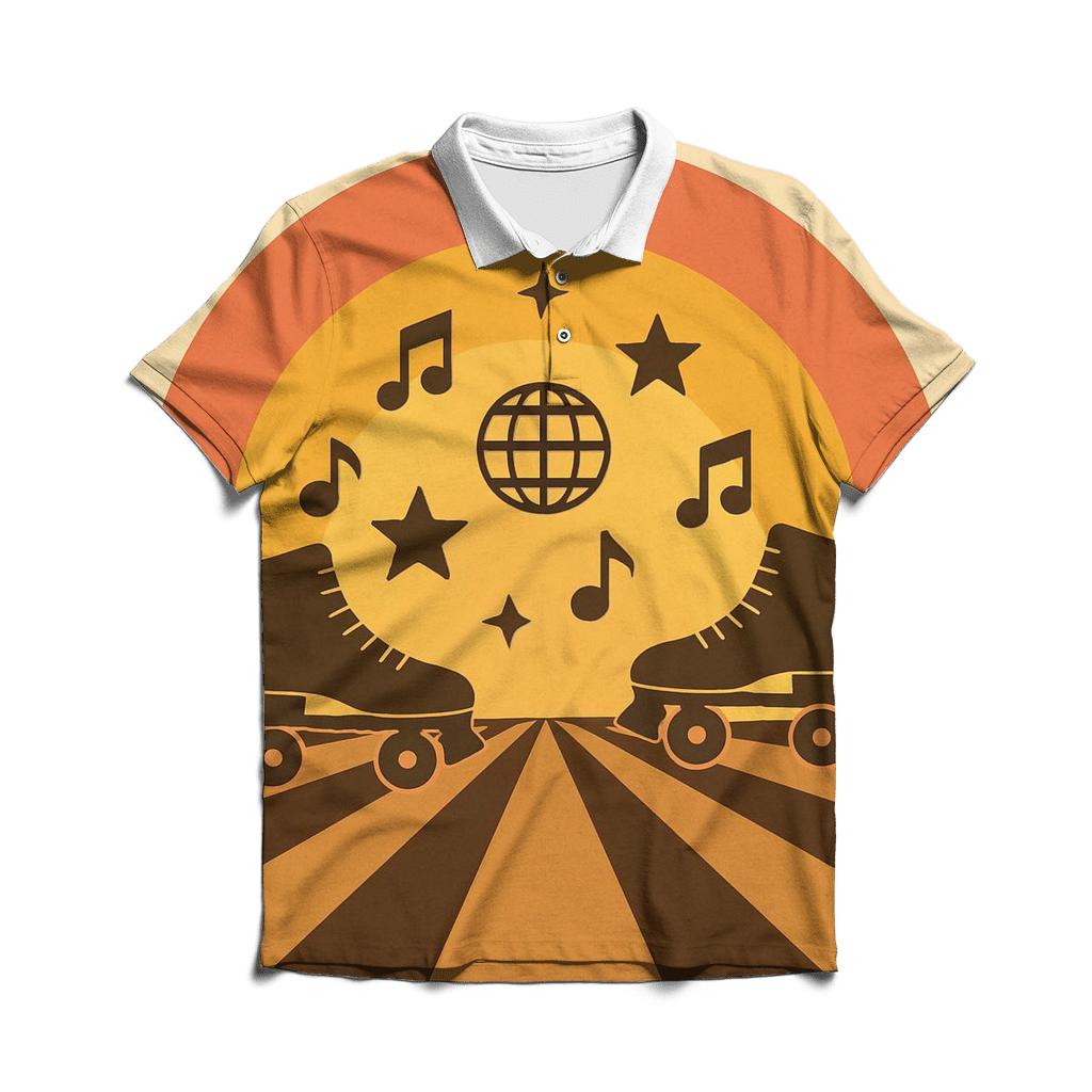 Sunset Roller Rink Rhythm stylish collar polo tees
