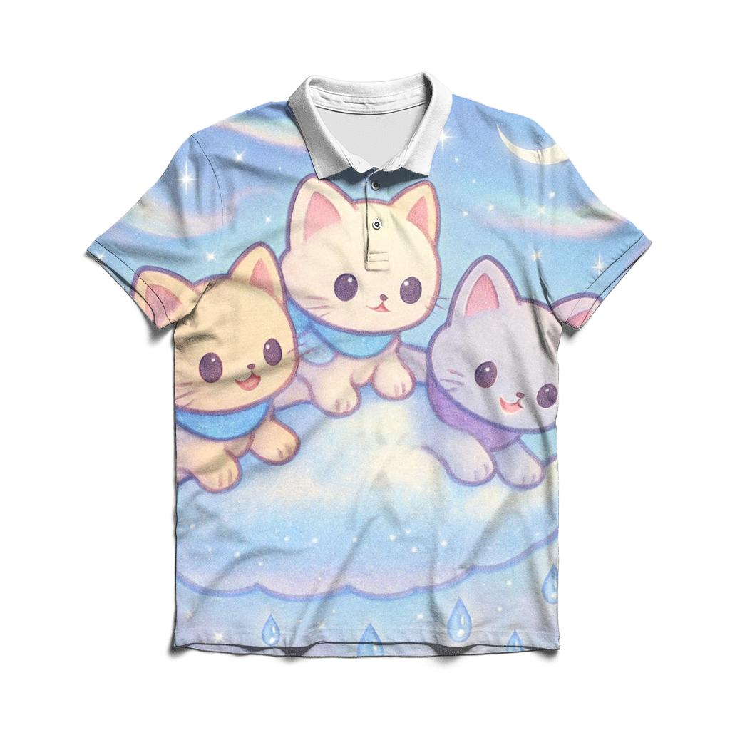 Aurora Cloud Sailor Kittens casual sports polo shirts
