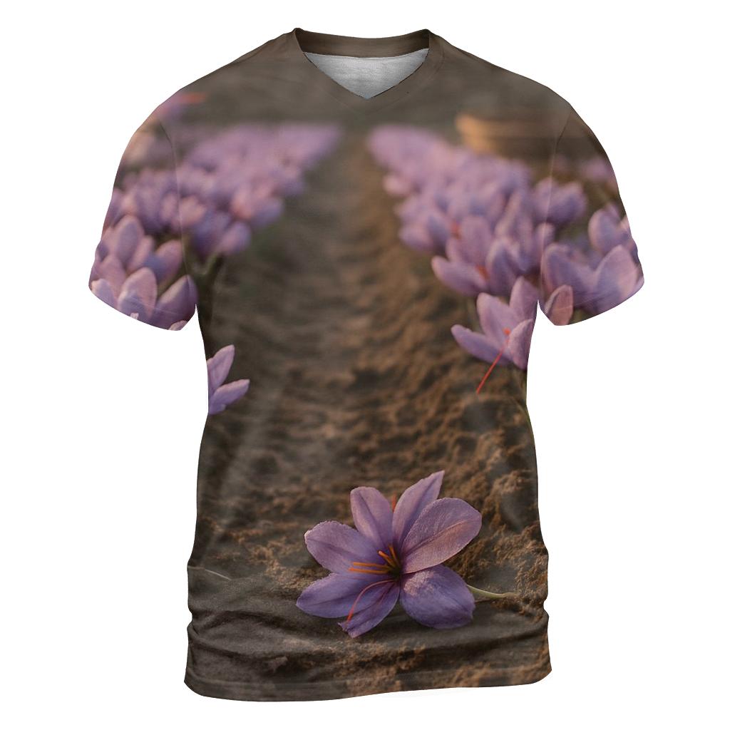 Saffron Crocus Rows After Dawn Irrigation personalized full print shirts