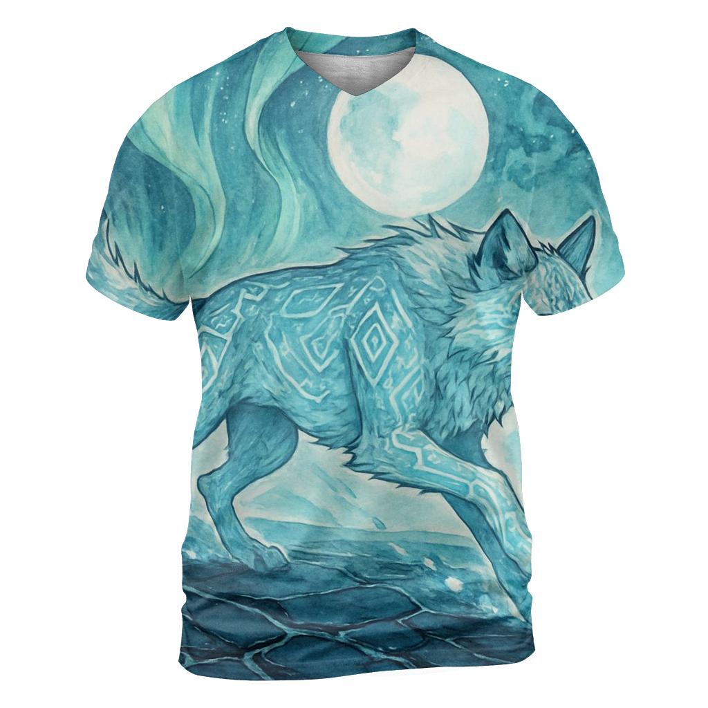 Aurora Runic Sentinel Wolf personalized full print shirts