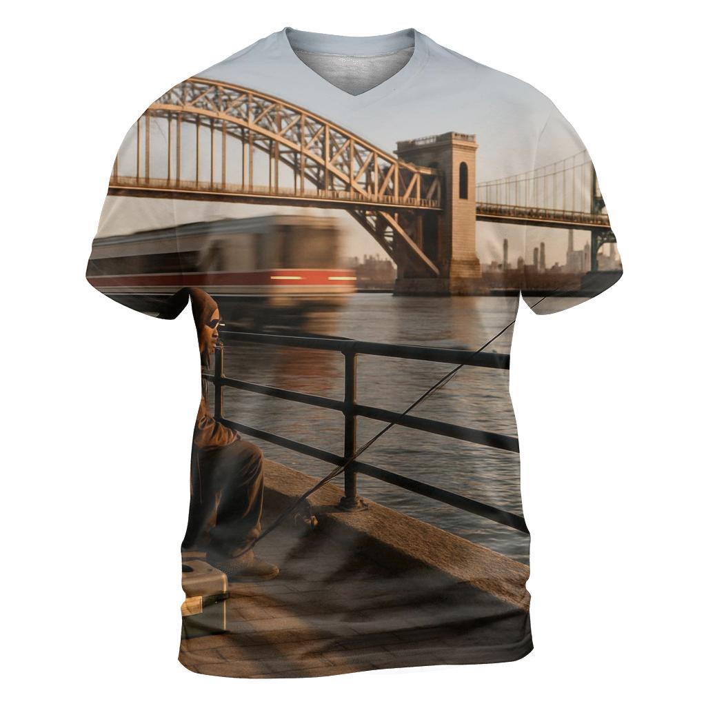 Harlem River Overlook With Co Op City In The Distance designer pattern shirts