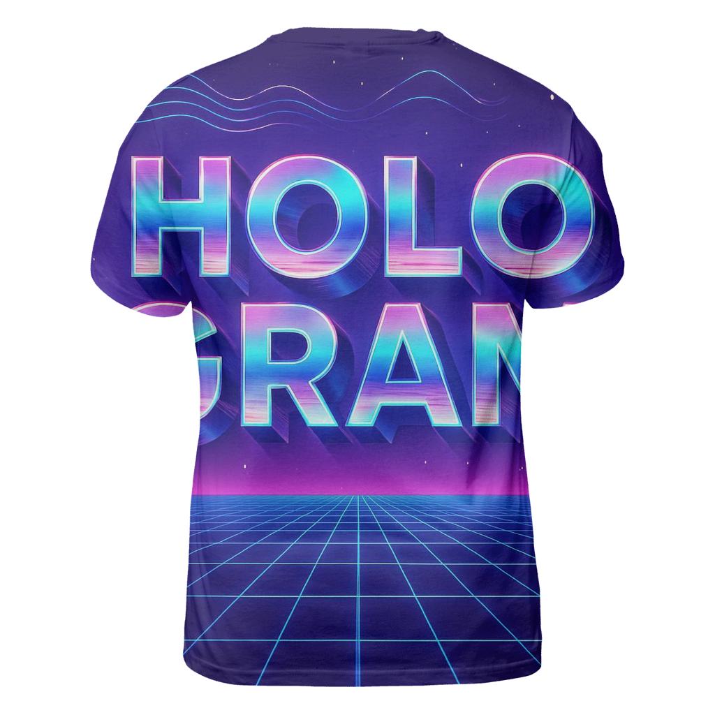 Retro Futurism Hologram Type Grid designer pattern shirts