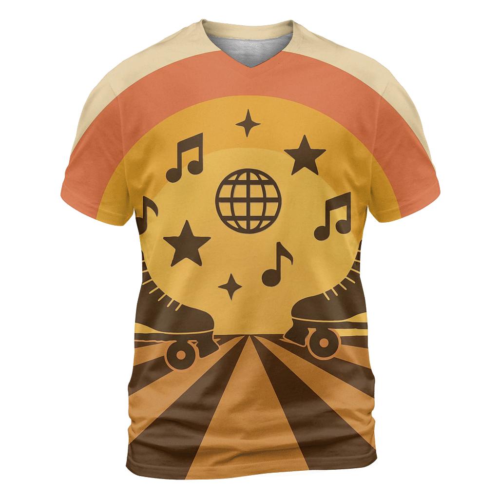 Sunset Roller Rink Rhythm creative print fashion shirts