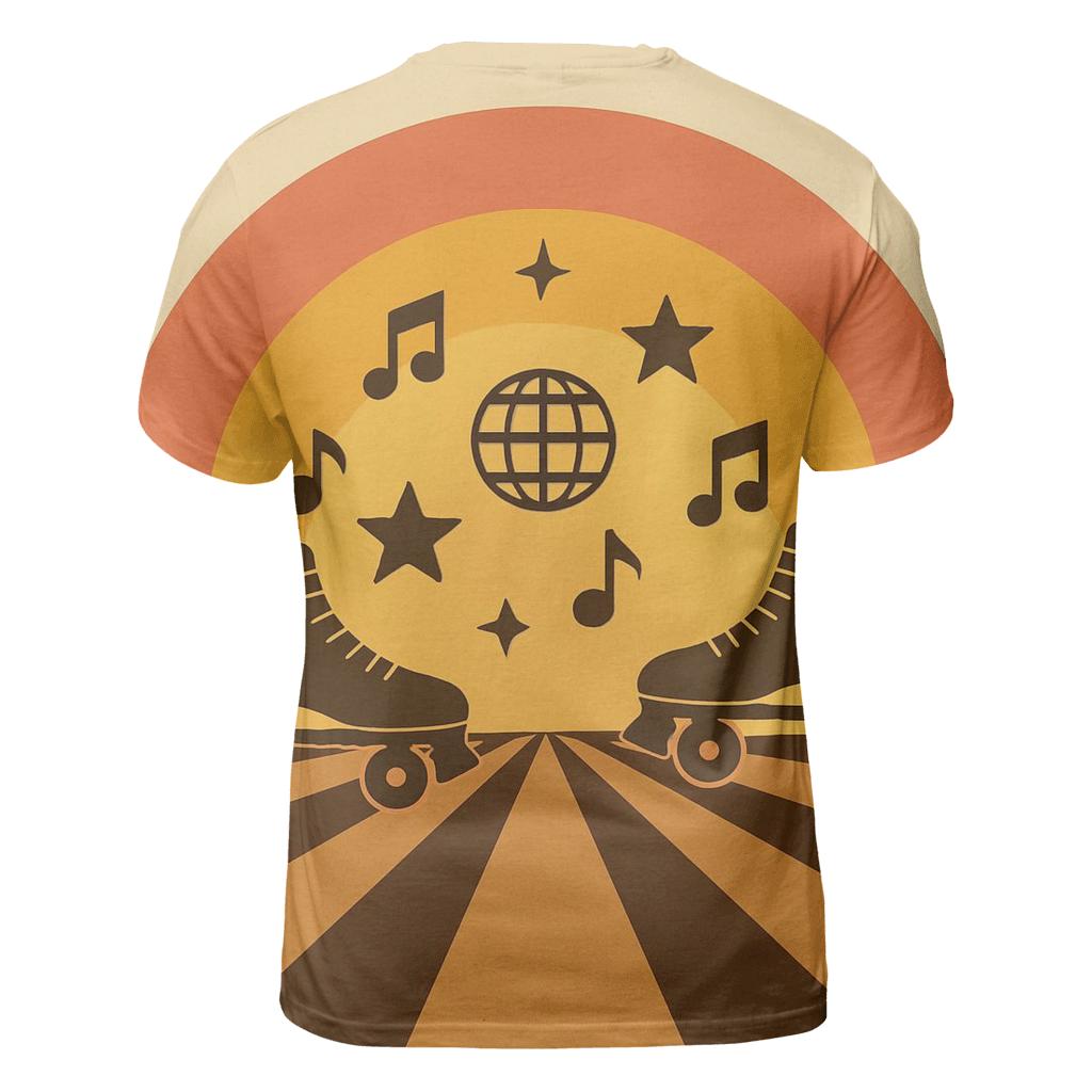 Sunset Roller Rink Rhythm creative print fashion shirts