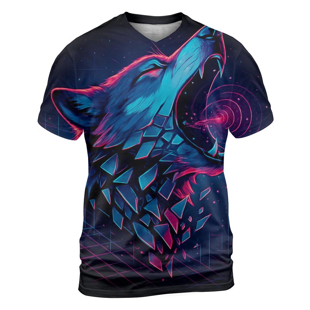 Neon Circuit Howl Wolf personalized full print shirts