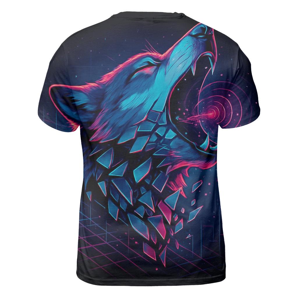 Neon Circuit Howl Wolf personalized full print shirts