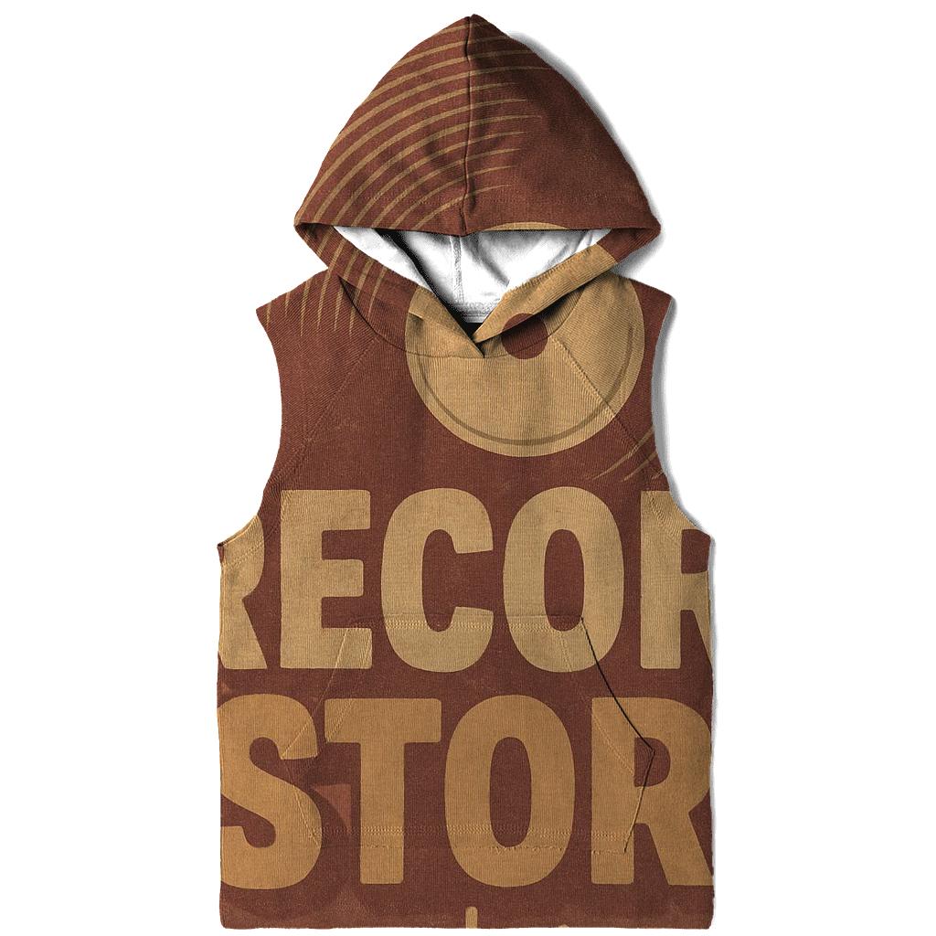 Weathered Vinyl Record Shop Window Poster zip-up hoodies