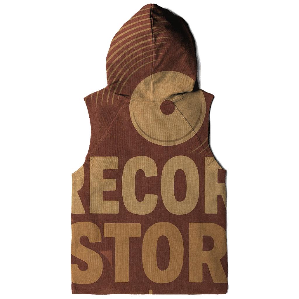 Weathered Vinyl Record Shop Window Poster zip-up hoodies
