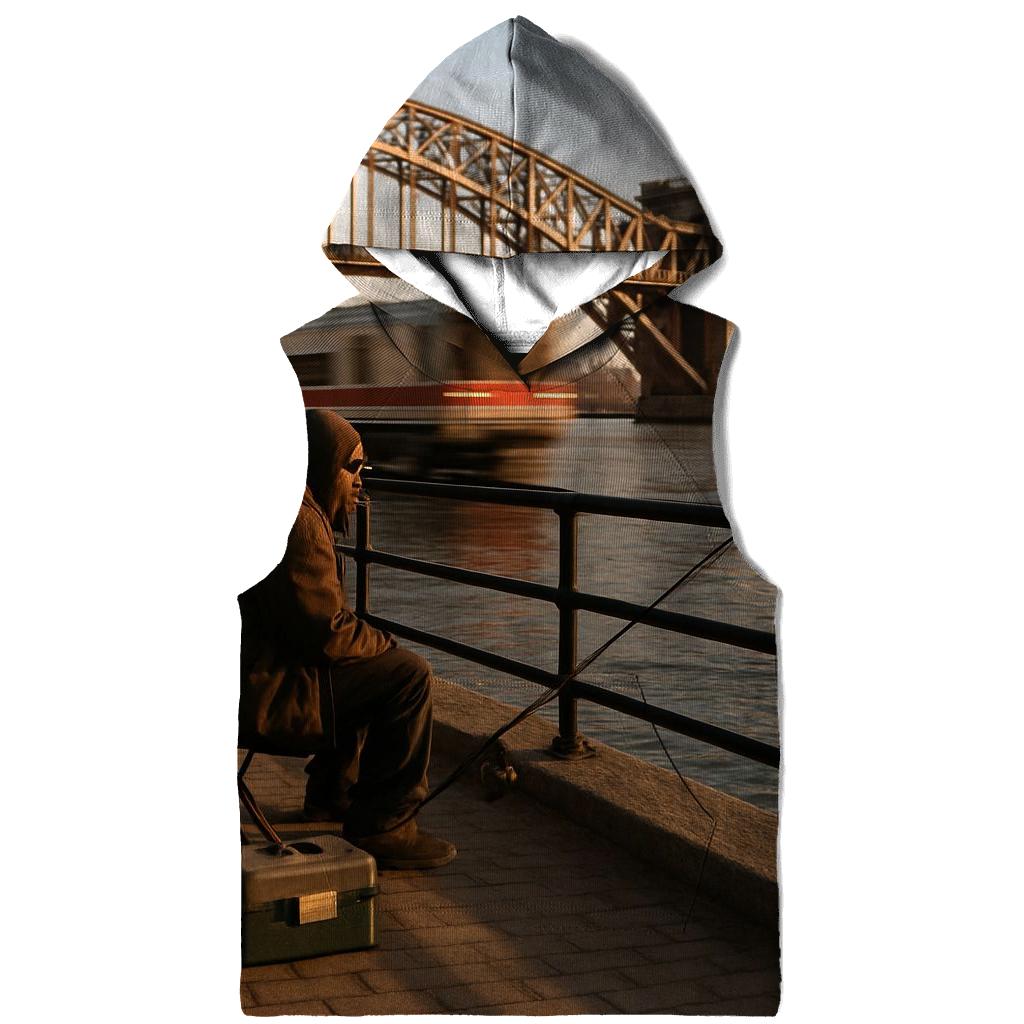 Harlem River Overlook With Co Op City In The Distance printed hoodies