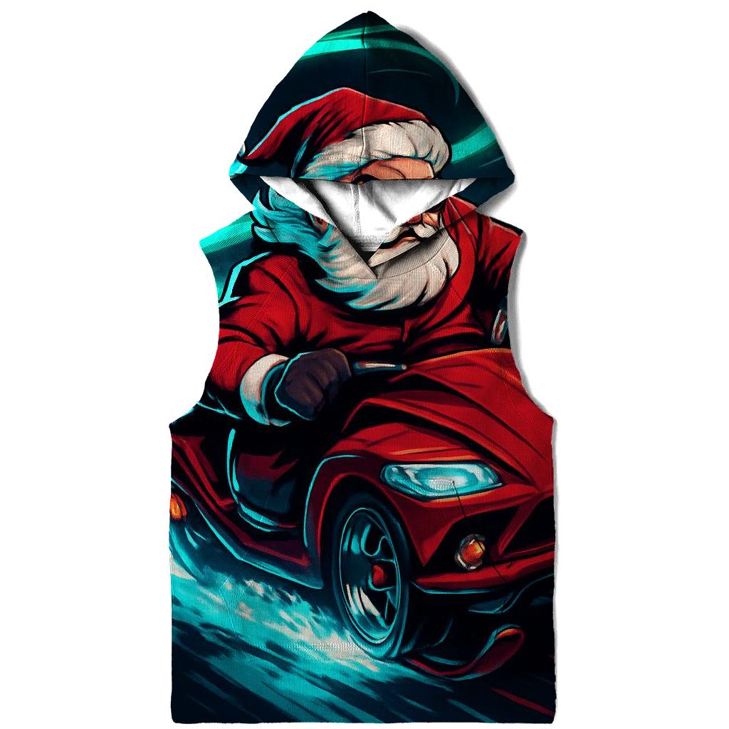 Neon Sleigh Drift Santa pullover hoodies