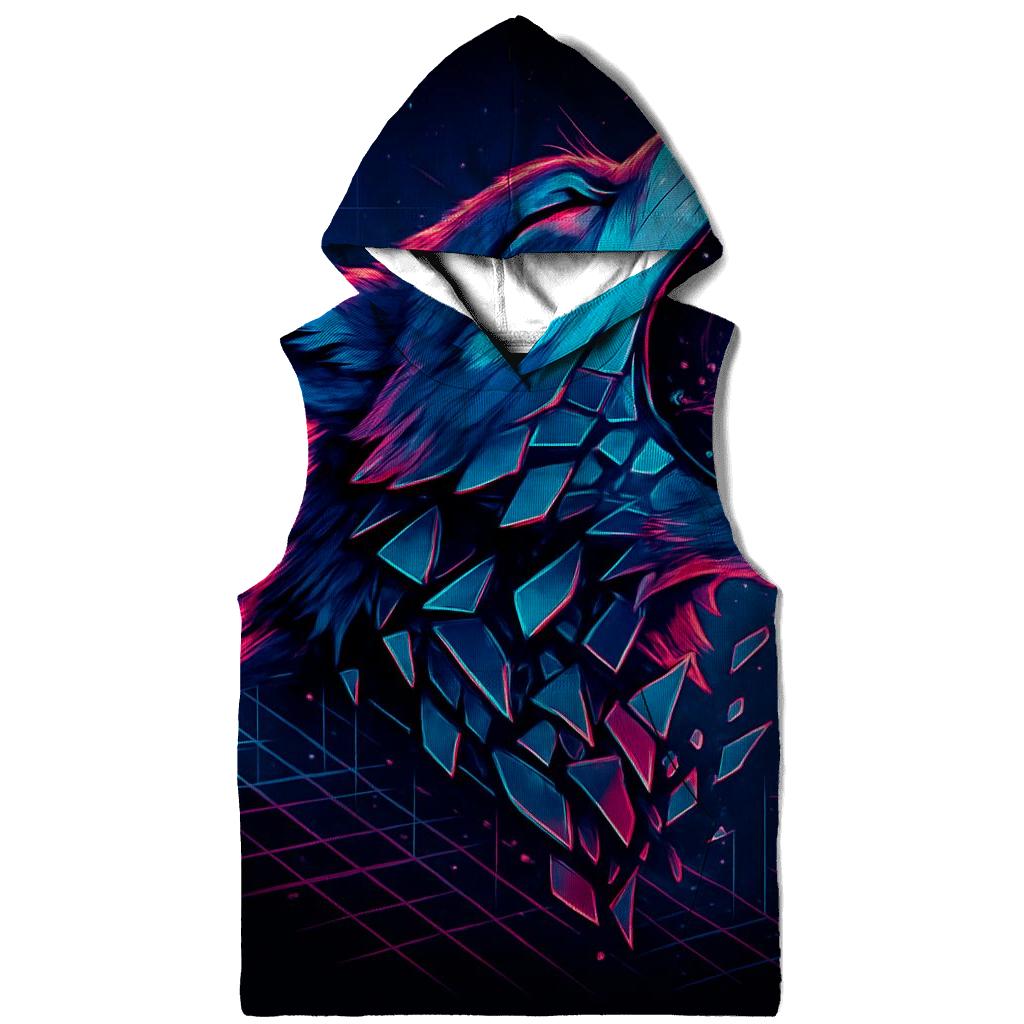 Neon Circuit Howl Wolf zip-up hoodies