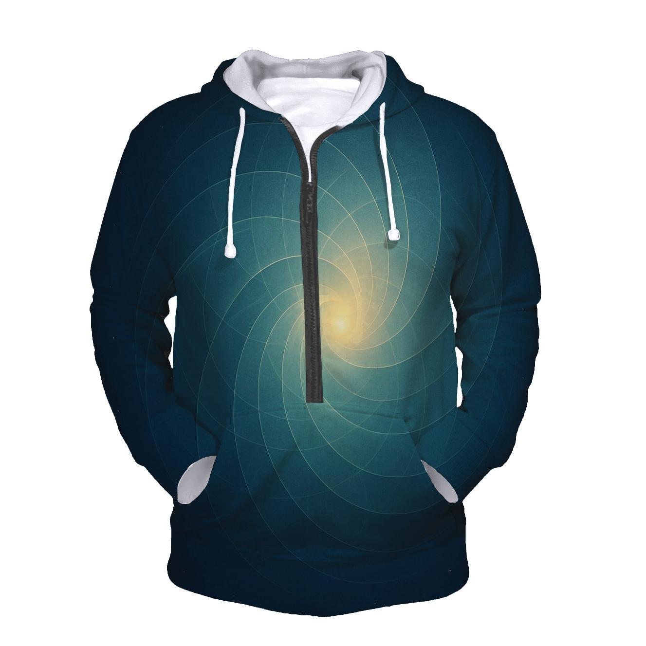 Luminous Breath Geometry zip-up hoodies