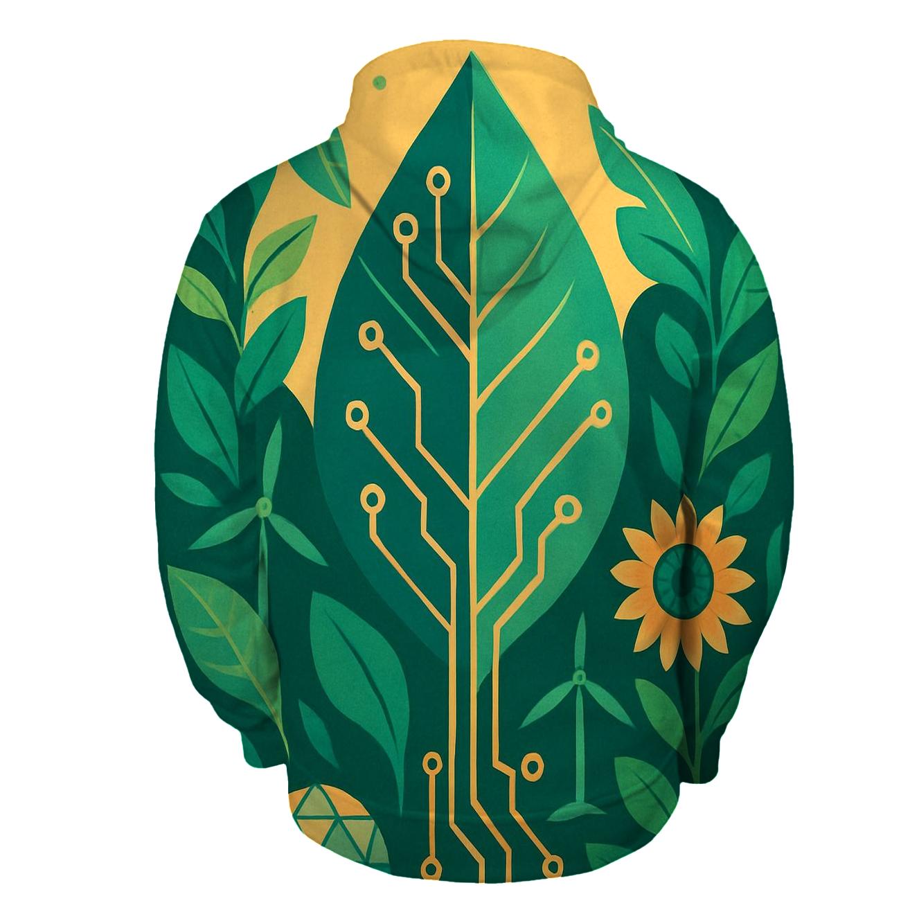 Solarpunk Botanical Circuit Poster heavyweight hoodies