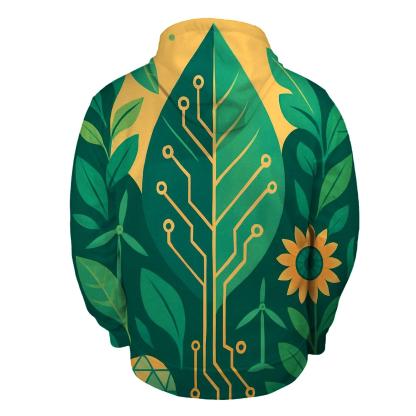 Solarpunk Botanical Circuit Poster heavyweight hoodies