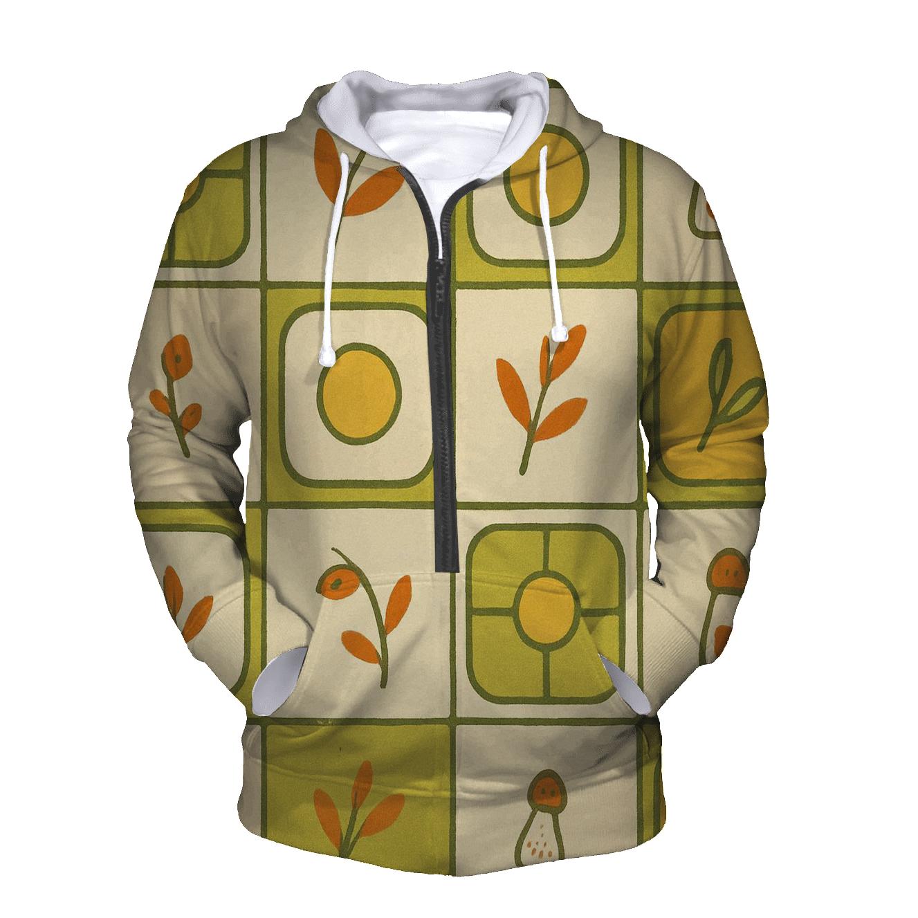 Groovy Avocado Kitchen Tiles zip-up hoodies