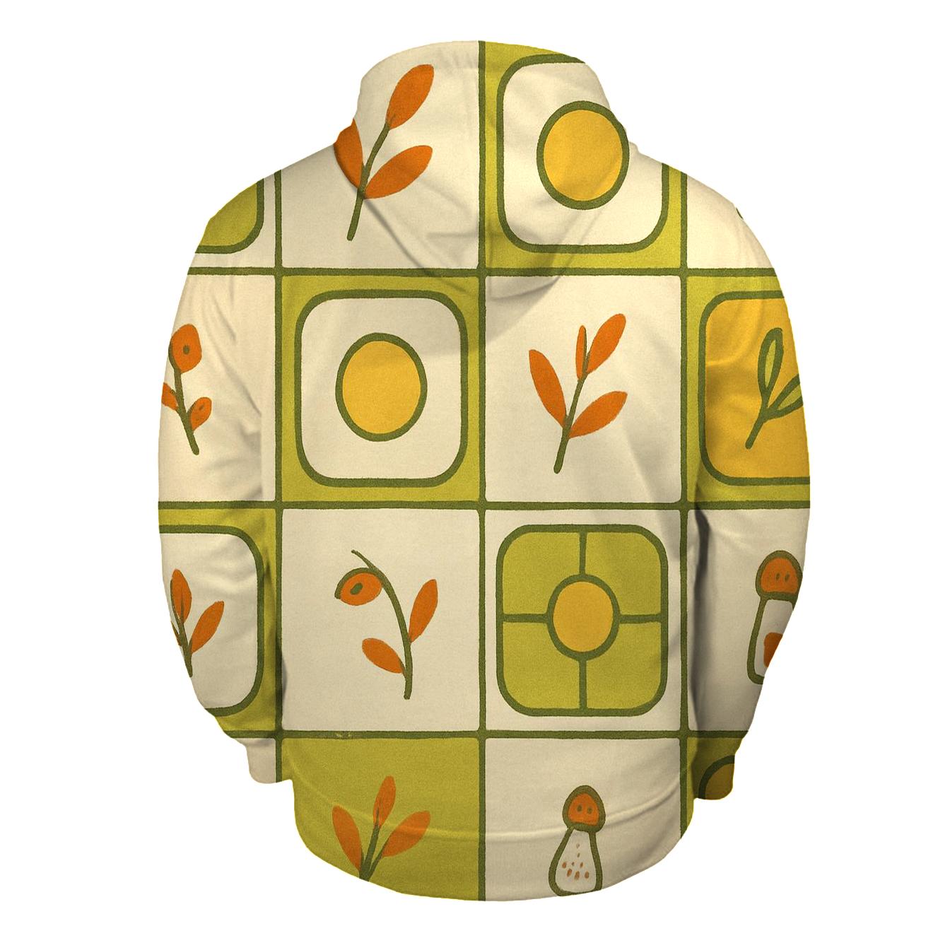 Groovy Avocado Kitchen Tiles zip-up hoodies