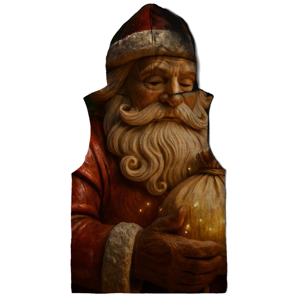 Frosted Wood Carved Santa Relic zip-up hoodies