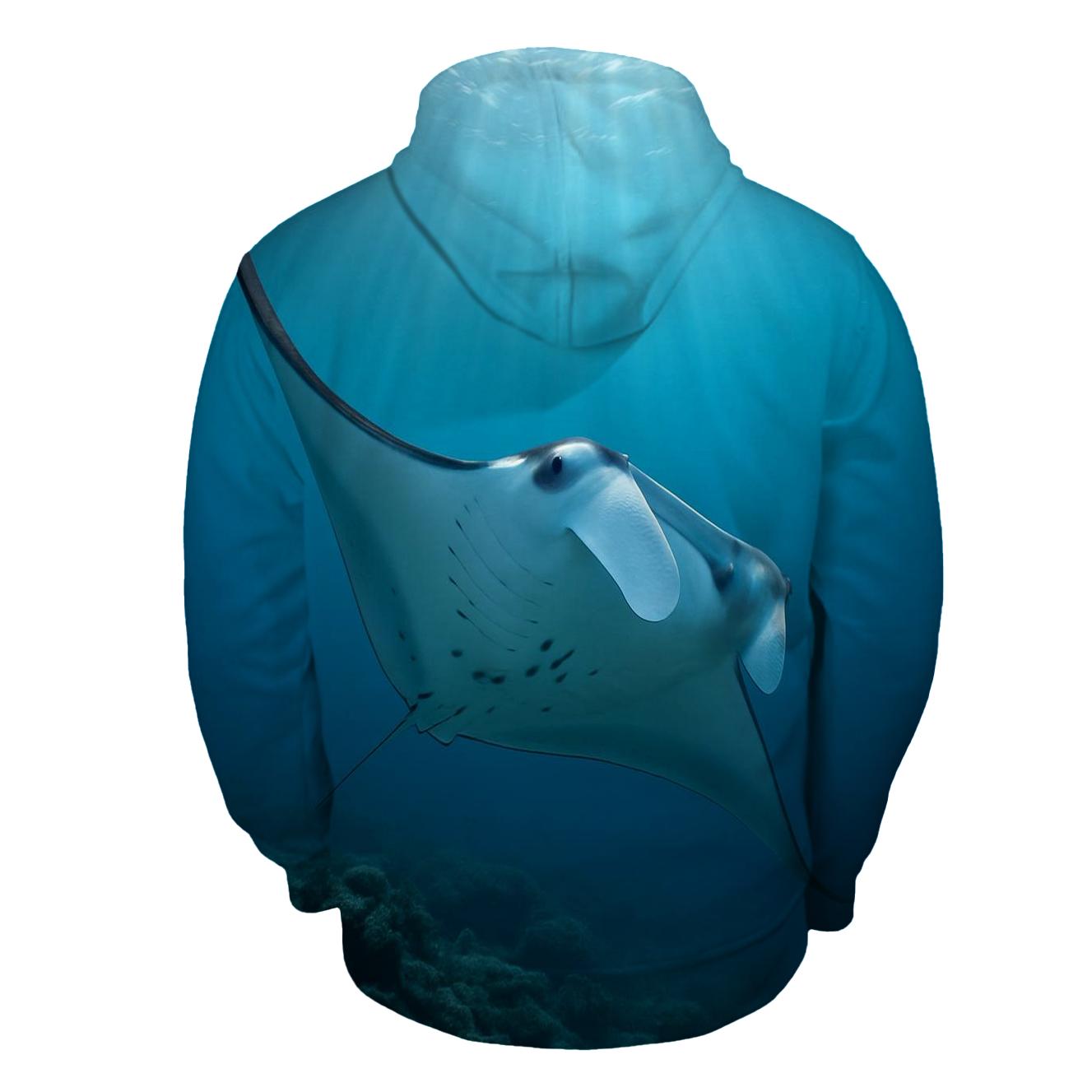 Pelagic Slipstream Reef Manta custom hoodies