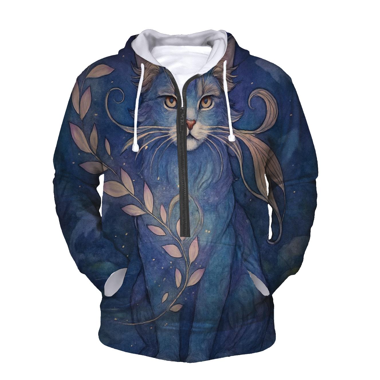 Moonlit Koi Garden Guardian Cat hoodie trends